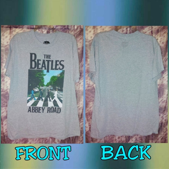 Apple Corps brand Gray/Multiclr The Beatles Abbey Road Graphic Knit T-shirt Sz L - Picture 2 of 6